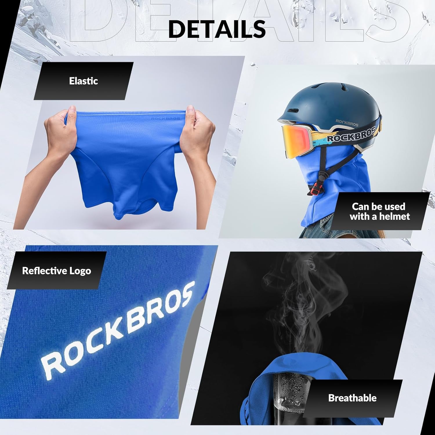 Cagoule Moto Polaire Balaclava Hiver Tour De Cou Homme Femme Coupe-Vent Respirant Thermique Motif/Filtre Masque Pour Vélo Ski Running Snowboard Chaud Sous Casque 9 Couleurs