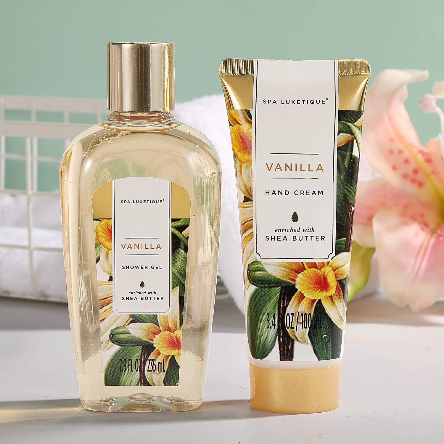 Coffret Cadeau Pour Les Femmes, 10PC Coffret De Bain, Parfum De Vanille, Crème Pour Les Mains, Cadeau De Noël Et D’Anniversaire, Cadeau Noël, Cadeau Fête Des Mères