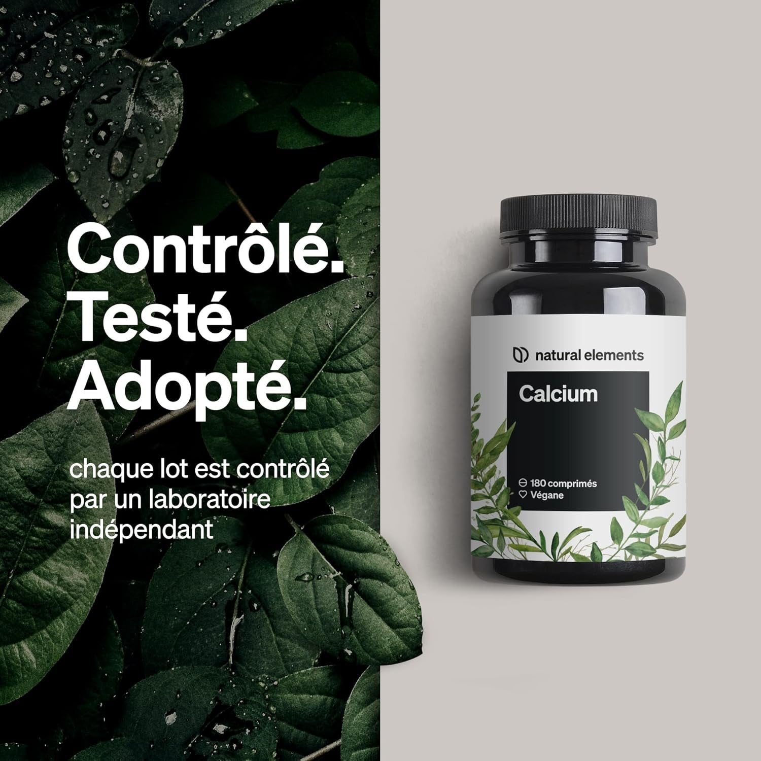Calcium Vegan Highly Dosed Tablets – 180 Tablets – 800Mg of Calcium Carbonate per Daily Dose – No Adverse Additives – Made in Germany & Laboratory Tested